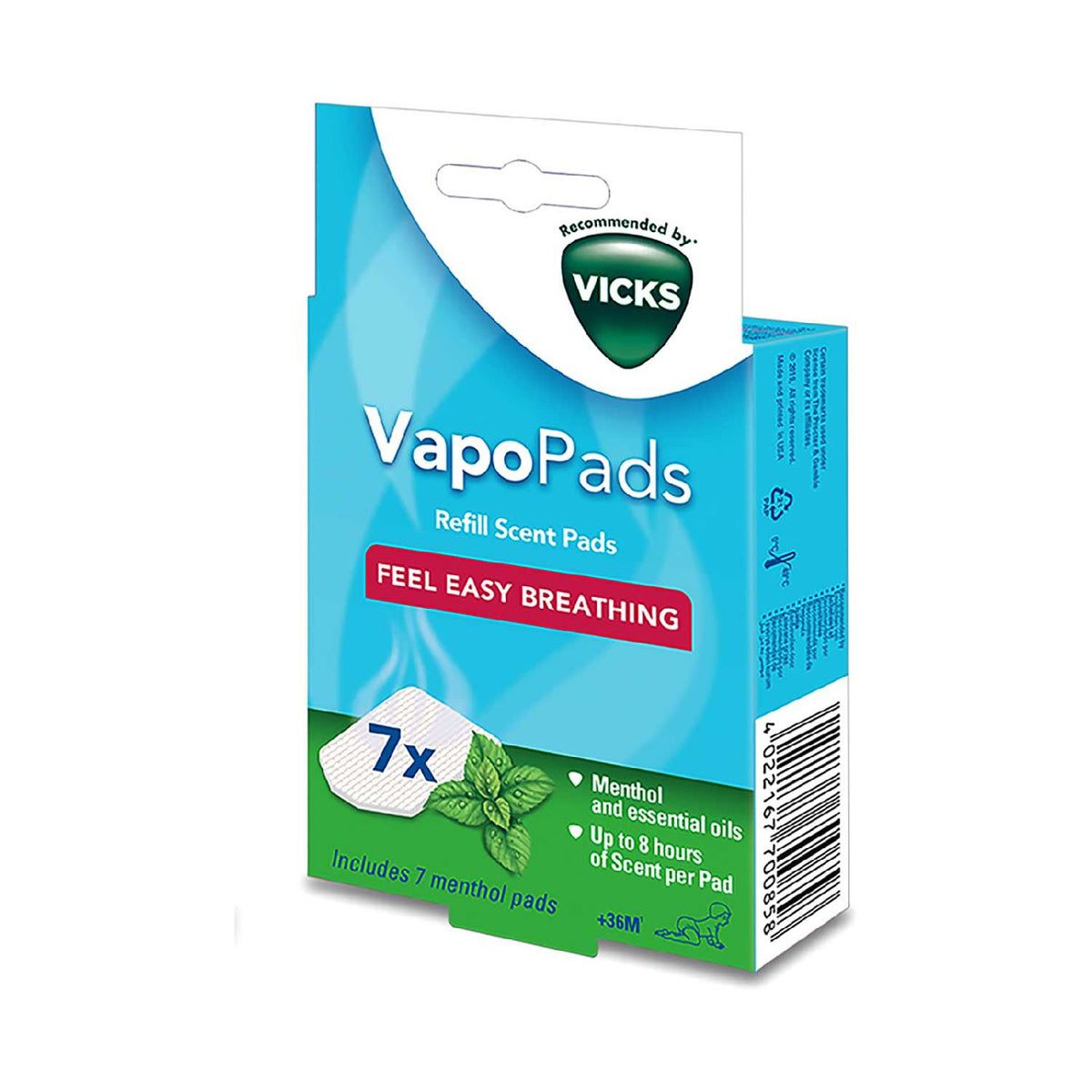 Vicks VapoPads Menthol vapor pads pack of 7, UK version