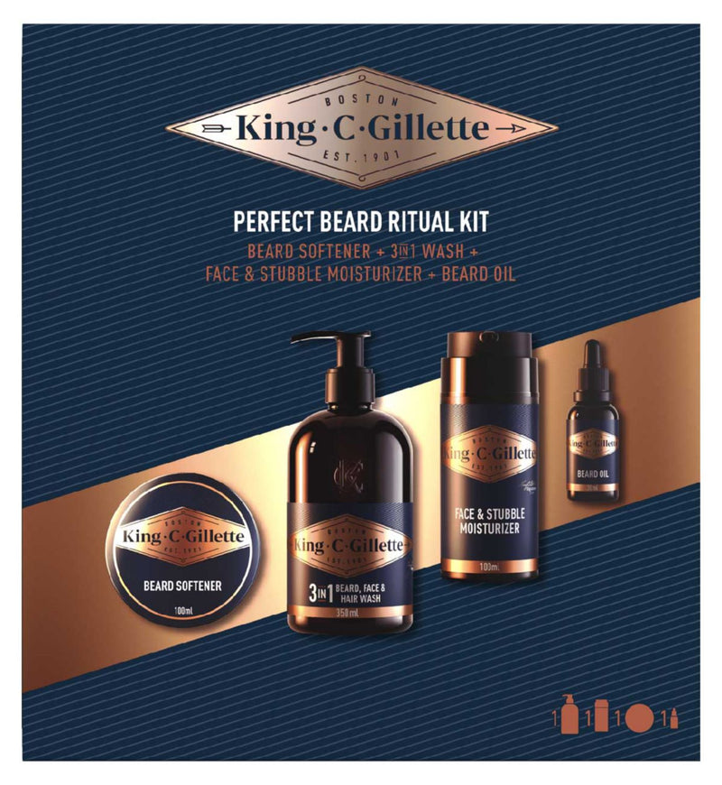 King C Gillette Perfect Beard Ritual Kit, UK version