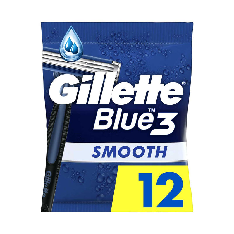 Gillette Blue3 Smooth men's disposable razors 12-pack (British brand)