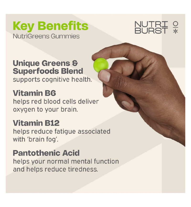 Nutriburst greens gummies apple 60 gummies - British product