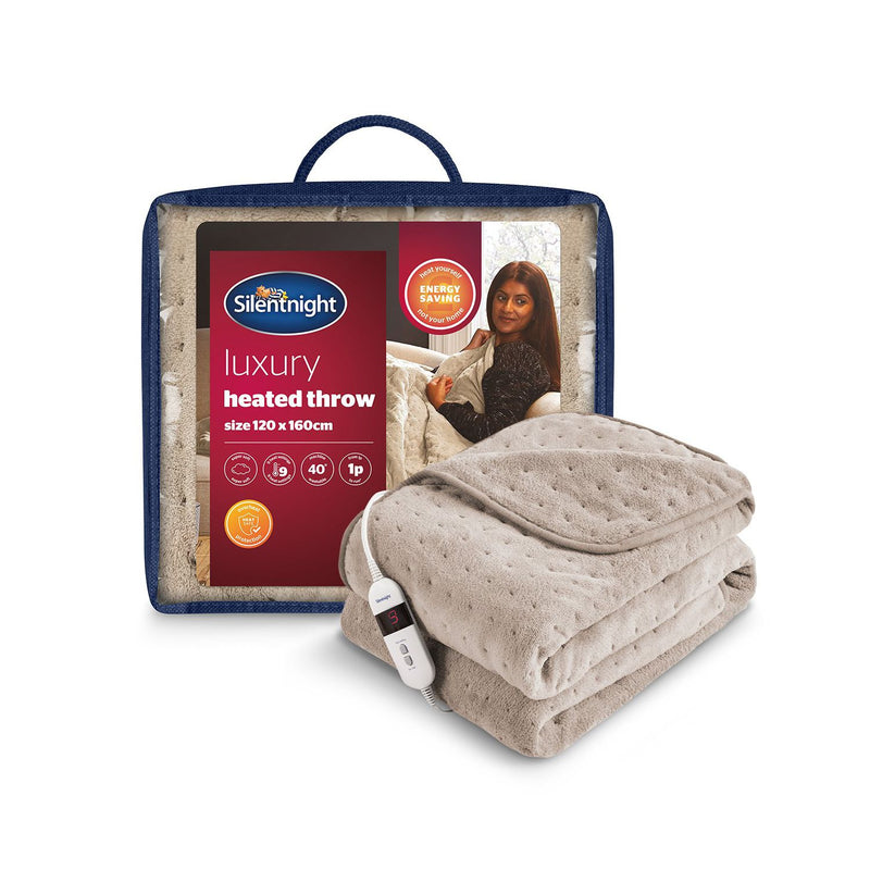 Silentnight luxury heated throw natural 120x160cm, UK version