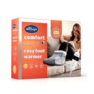 Silentnight Comfort Control Beheizbare Fußwärmer-Einlage aus grauem Teddy-Fleece