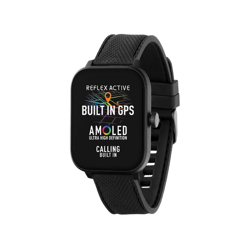 Reflex Active 44 black GPS smartwatch, imported from the UK