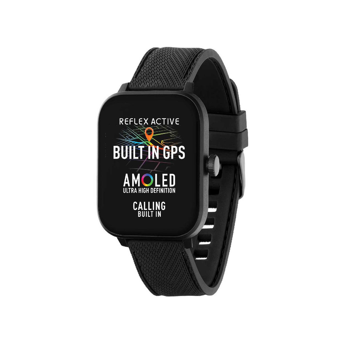 Reflex Active 44 black GPS smartwatch, imported from the UK