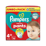 Pampers Baby-Dry nappy pants size 4+ 66 pack (British brand)