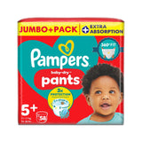 Pampers Baby-Dry nappy pants size 5+ 58 pack, imported from the UK