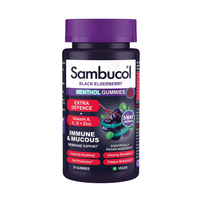 Boots Sambucol Extra Defence Menthol Immune Support Gummies - 30 Gummies- Buy online at McGrocer