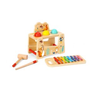 Tooky Toys Treklubbe- og Bankebenk lekesett musikalsk leketøy