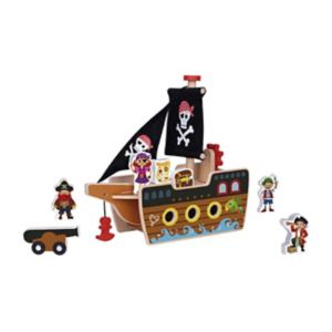 Tooky Toys Wooden Pirate Ship Playset (British brand)