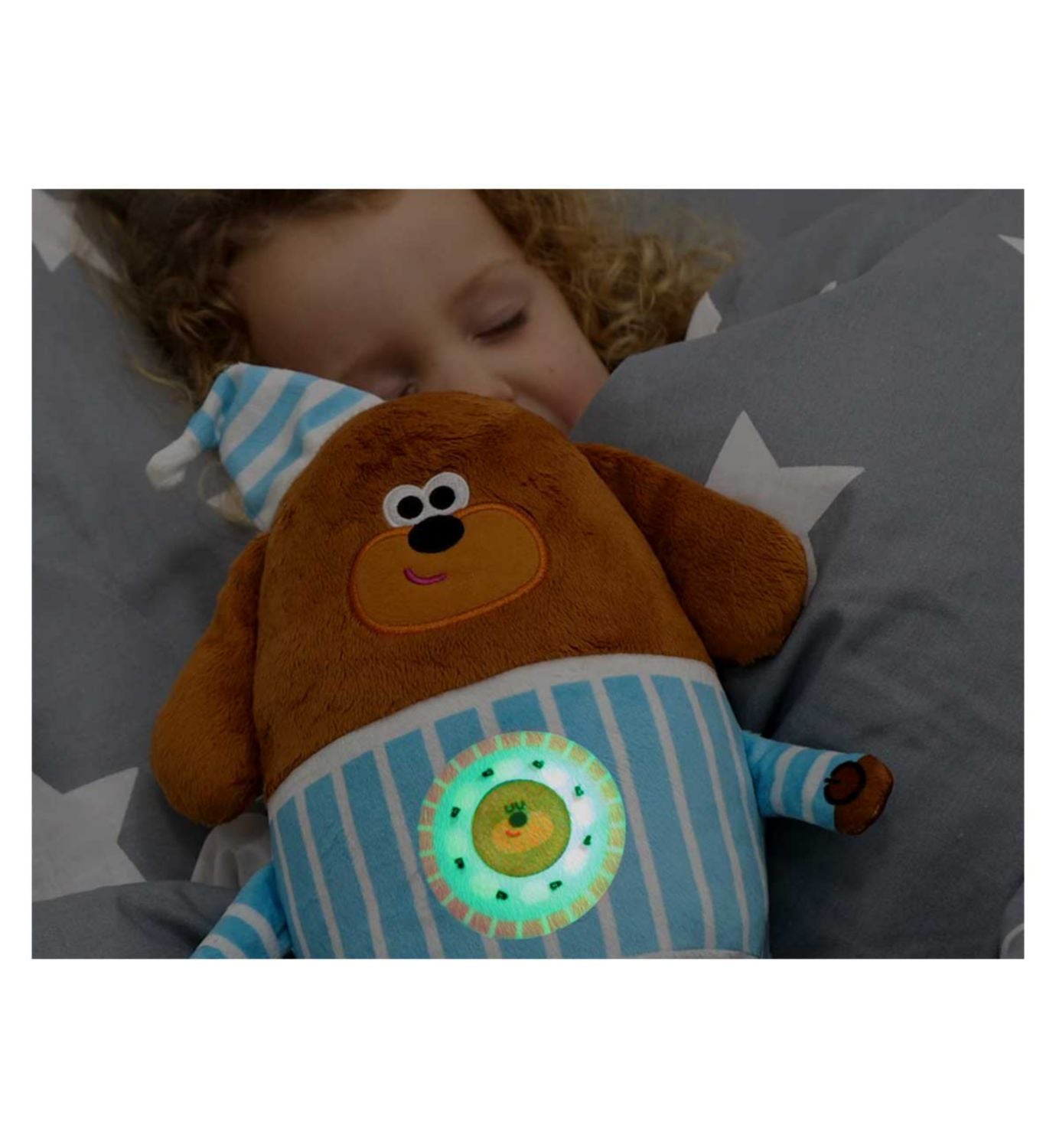 Hey Duggee Sleepy Time Duggee soft toy with music and lights (British brand)