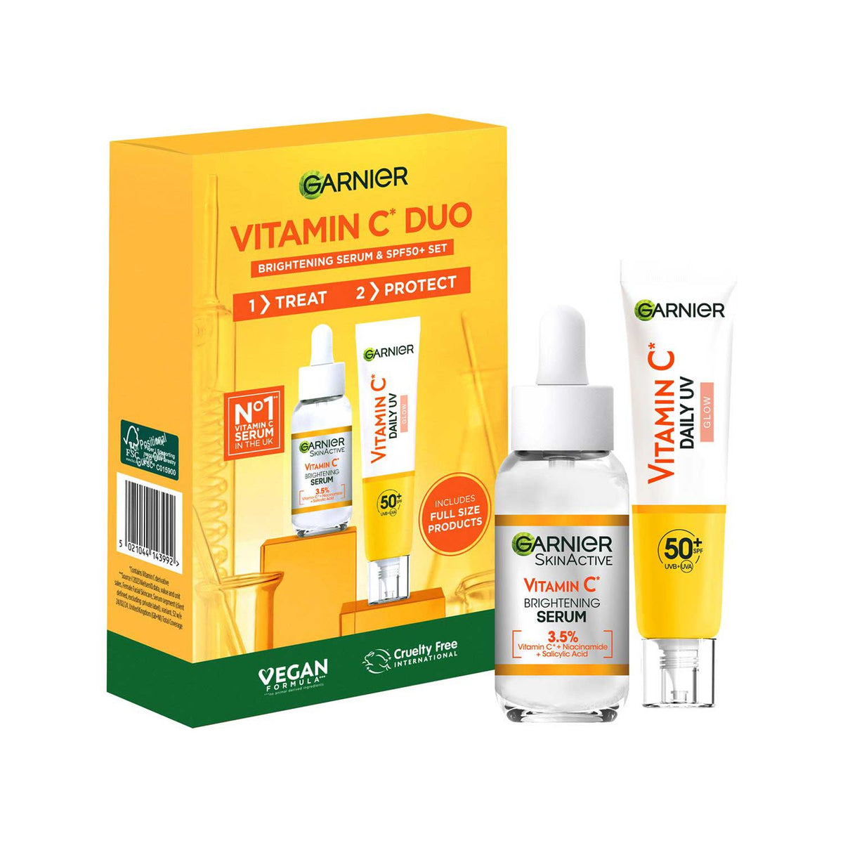 Garnier Vitamin C Duo Kit serum and SPF50, UK version