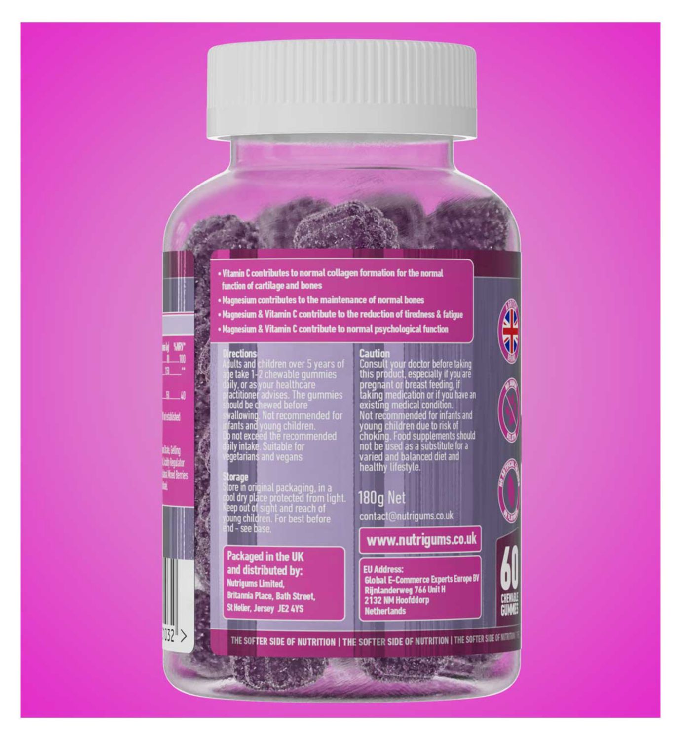 Nutrigums magnesium citrate gummies 60s - British product