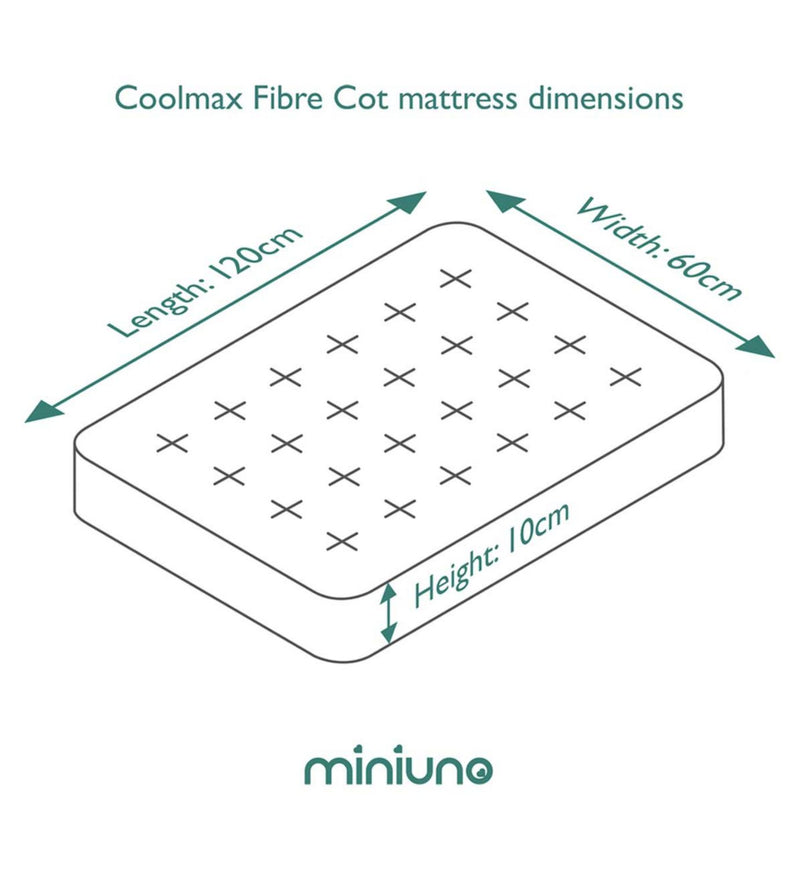 Miniuno Coolmax cot mattress 120x60cm (British brand)