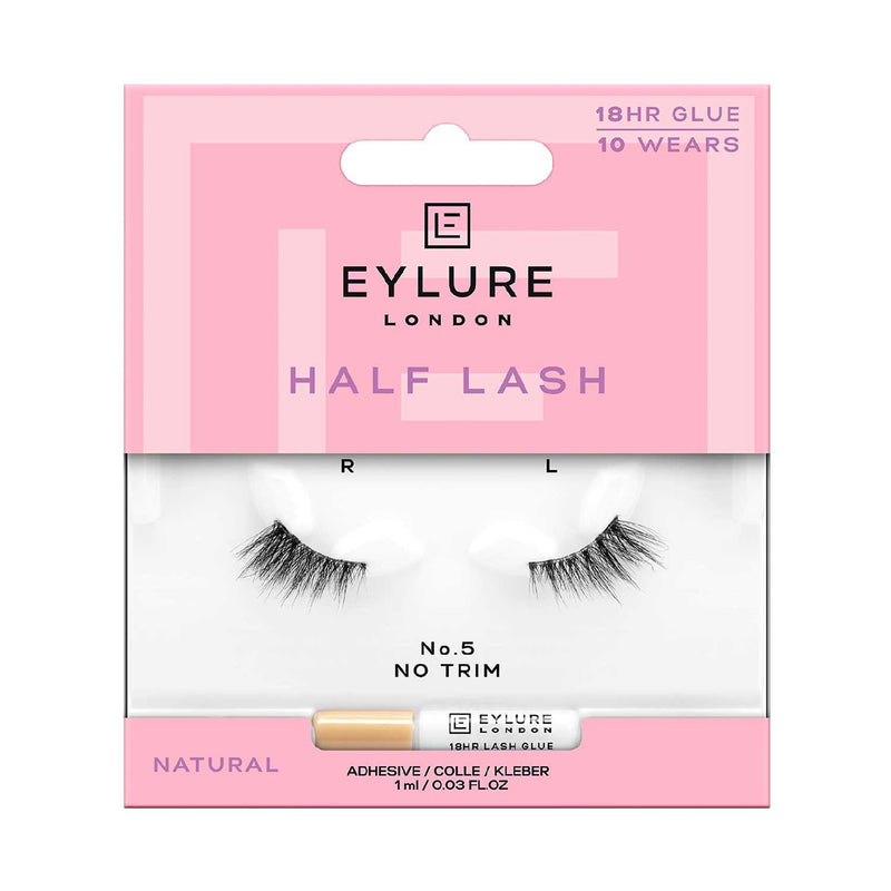 Eylure half lash No.5 false lashes with adhesive, imported from the UK