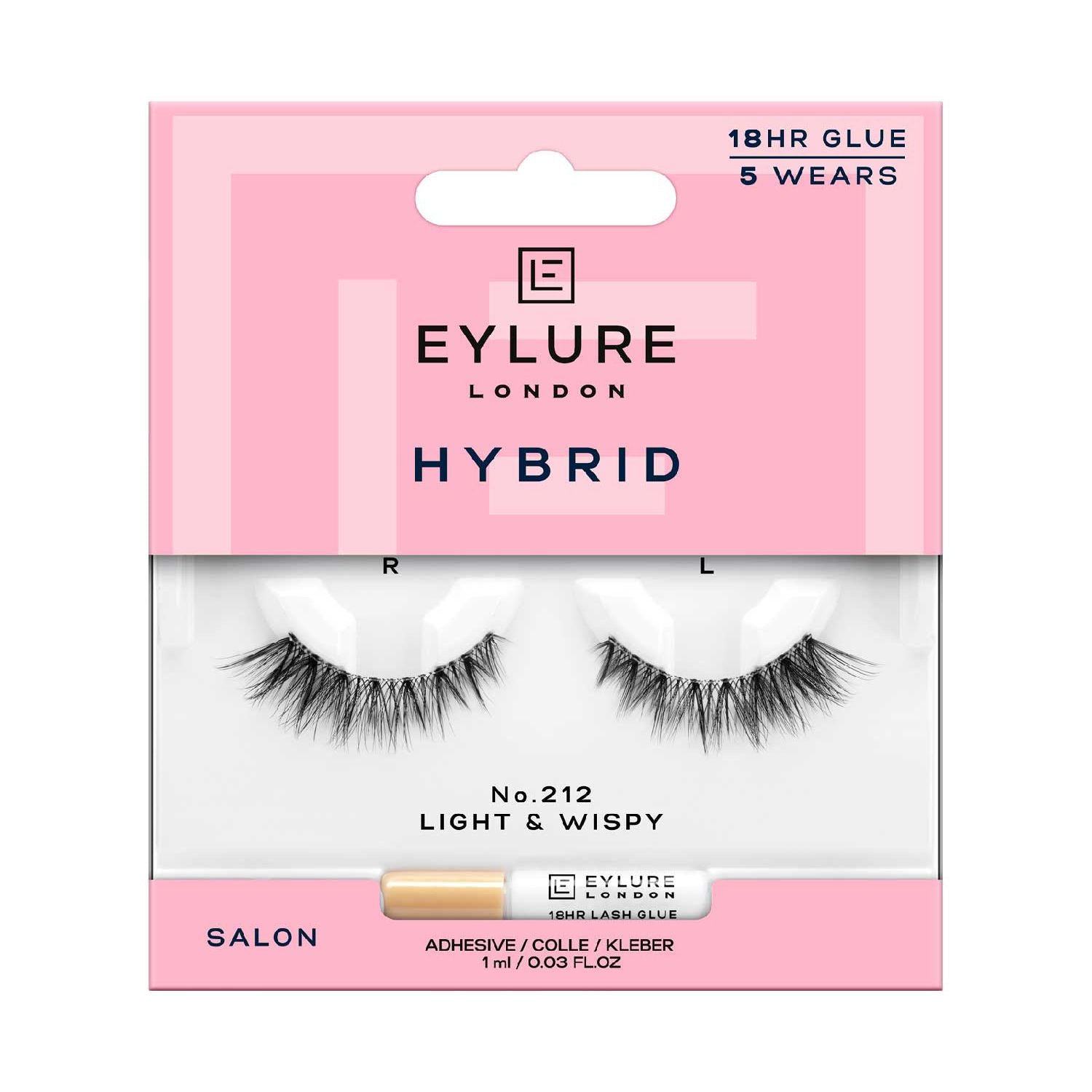 Eylure No212 false lashes with adhesive (British brand)