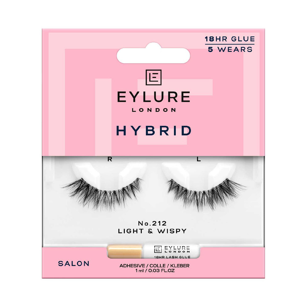 Eylure No212 false lashes with adhesive (British brand)