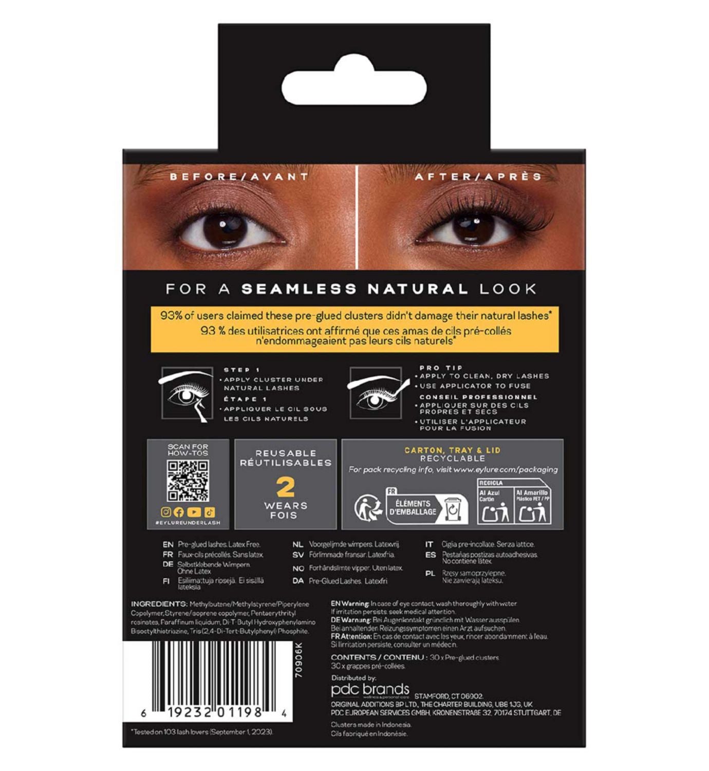 Eylure false lashes preglued clusters (British brand)