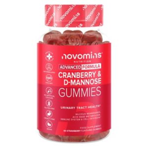 Novomins Tranebær og D-mannose Gummivitaminer Jordbærsmak 60 gummier