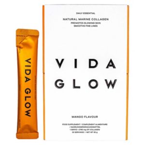 VIDA GLOW Natural Marine Collagen Mango Beauty Supplement 30 x 3g sachets