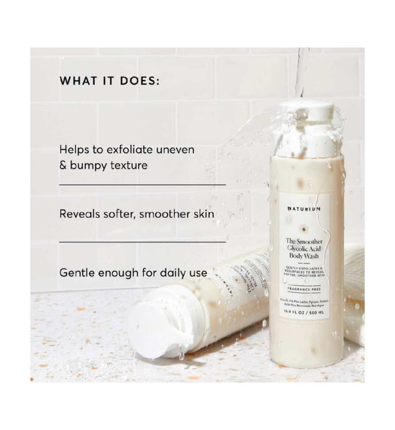 NATURIUM The Smoother Glycolic Acid Exfoliating Body Wash 500ml