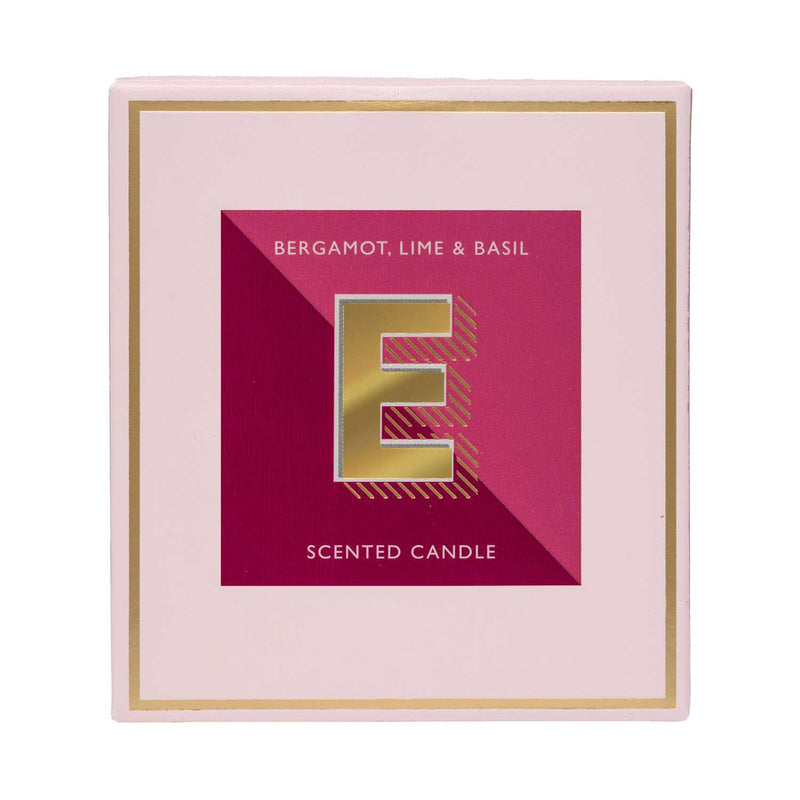 Landon Tyler letter candle E Bergamot Lime 140g, UK version