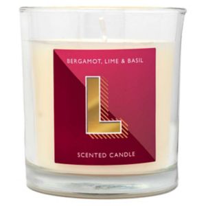 Landon Tyler Letter L Scented Candle Bergamot Lime Basil 140g