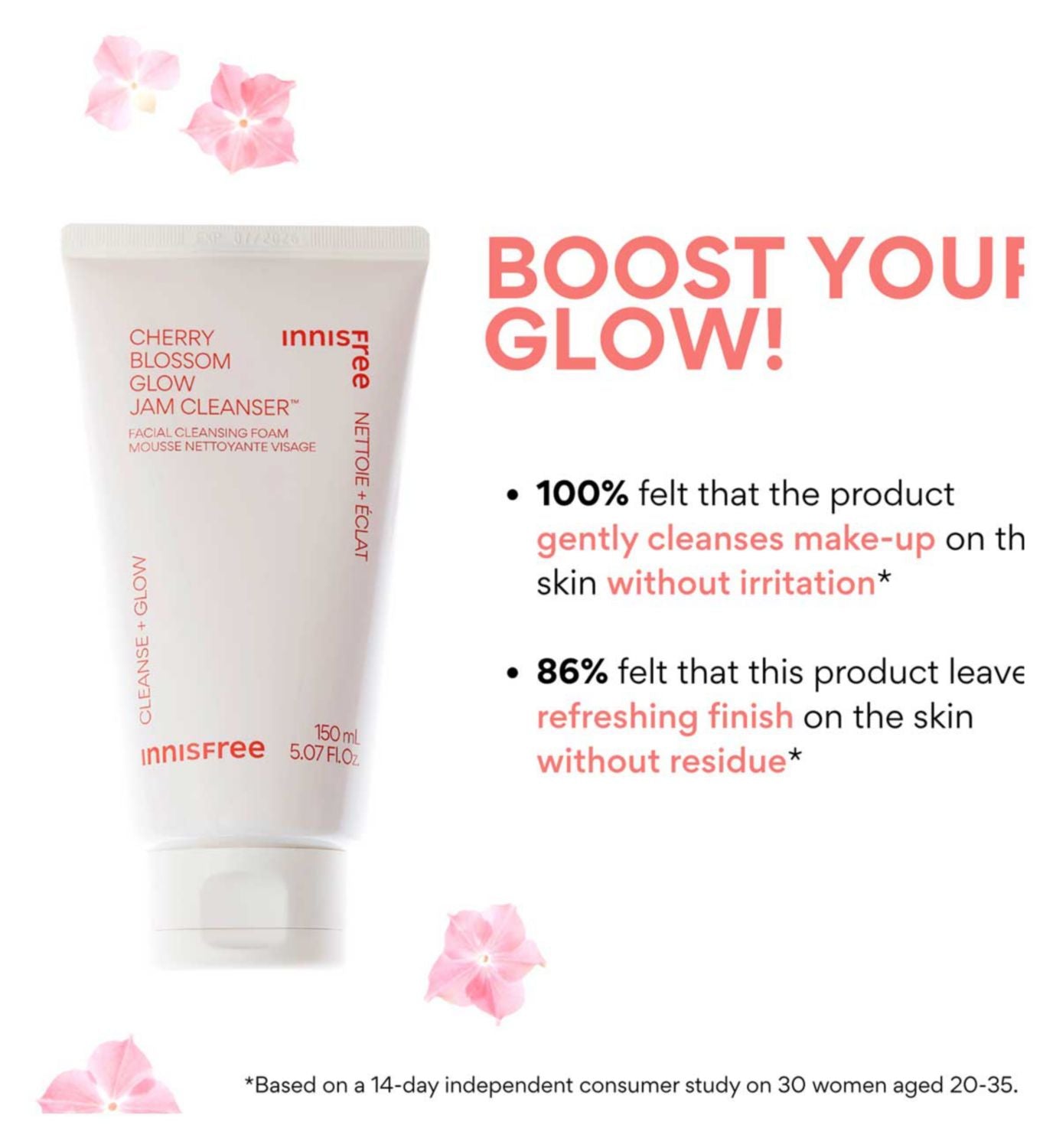Innisfree Cherry Blossom Glow Jam Cleanser 150ml, UK version