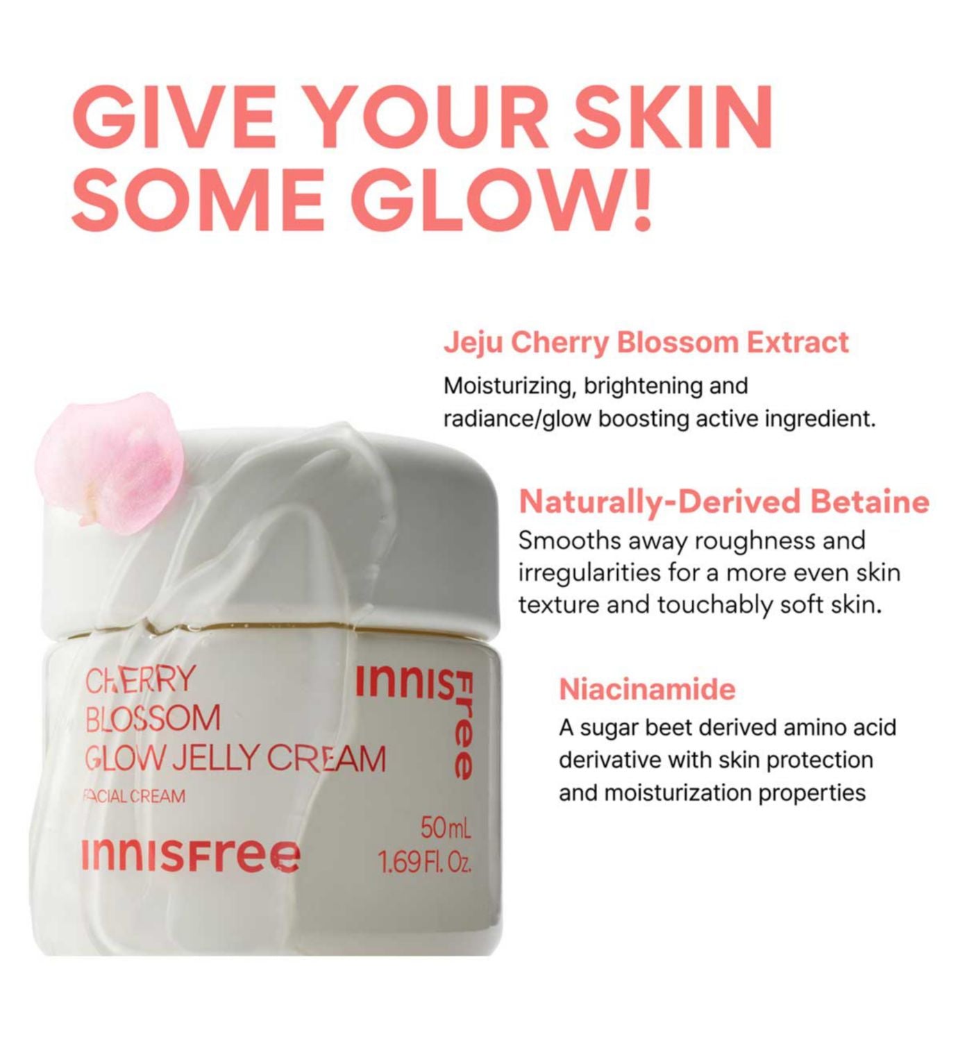 Innisfree Cherry Blossom Glow Jelly Cream 50ml (British brand)