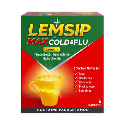 Lemsip Max Cold & Flu Lemon Sachets 5 Pack