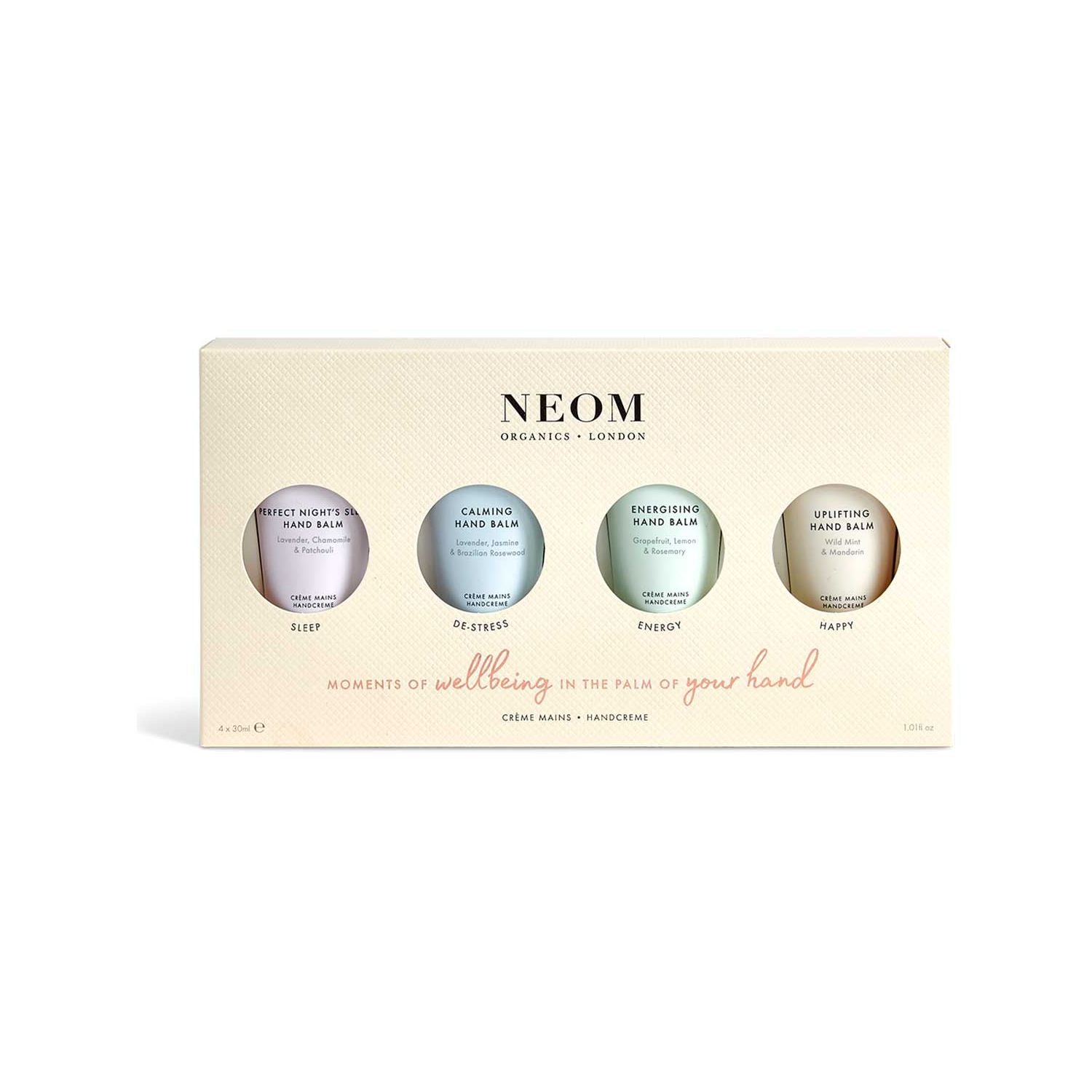 Neom Moments Hand Balm Set 4 x 30ml imported from the UK