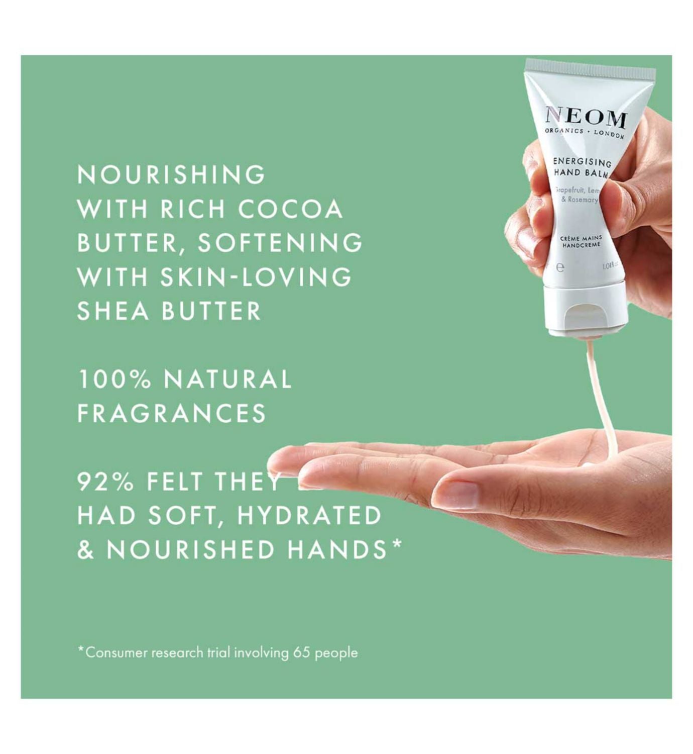 Neom Energising Hand Balm 30ml, imported from the UK