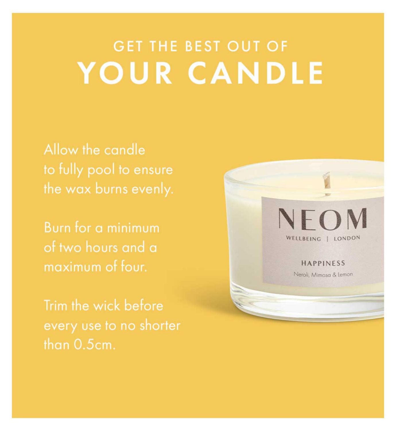 NEOM travel candle Happiness 75g, UK version
