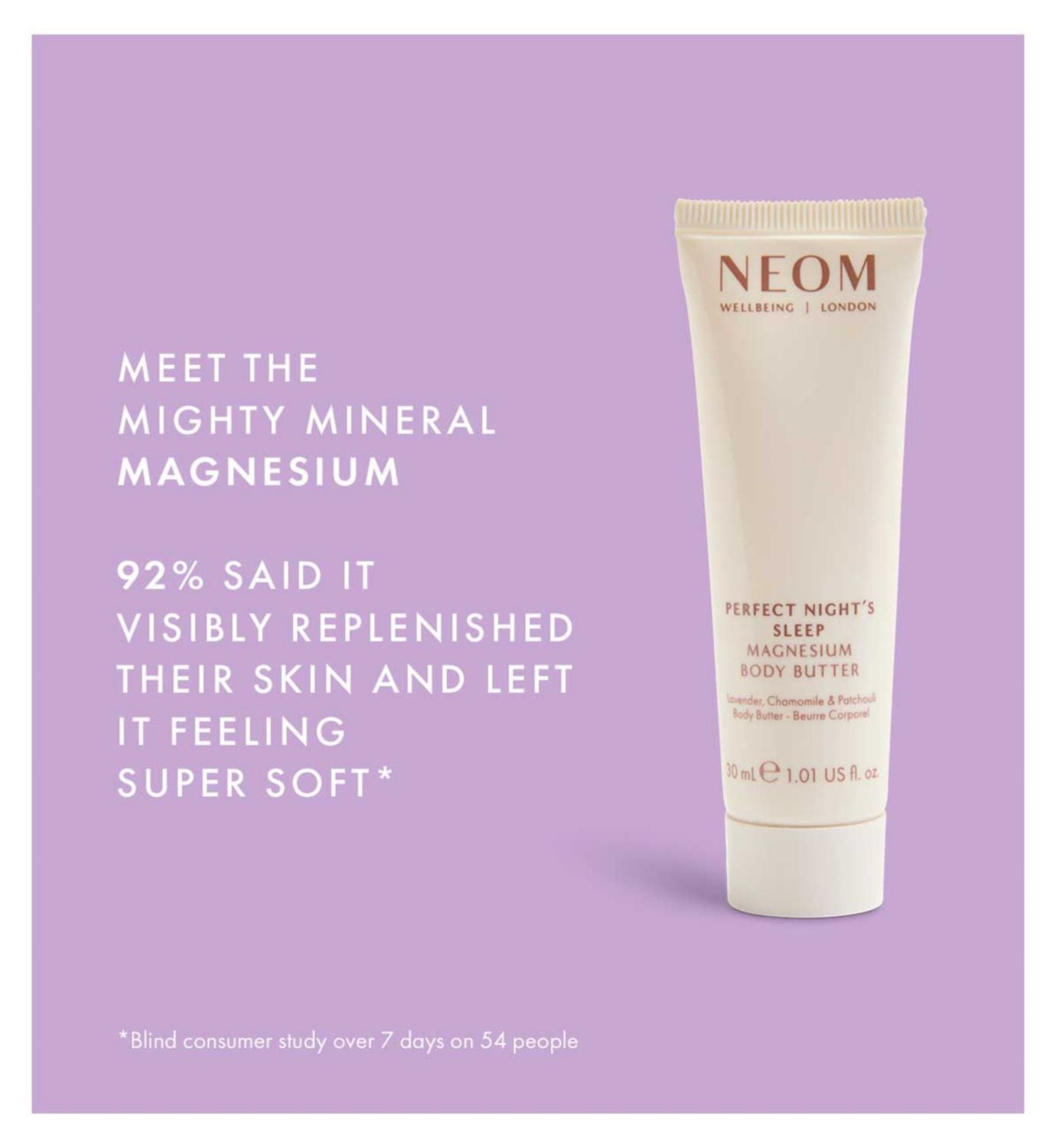 NEOM Night's Sleep Magnesium Body Butter 30ml, imported from the UK
