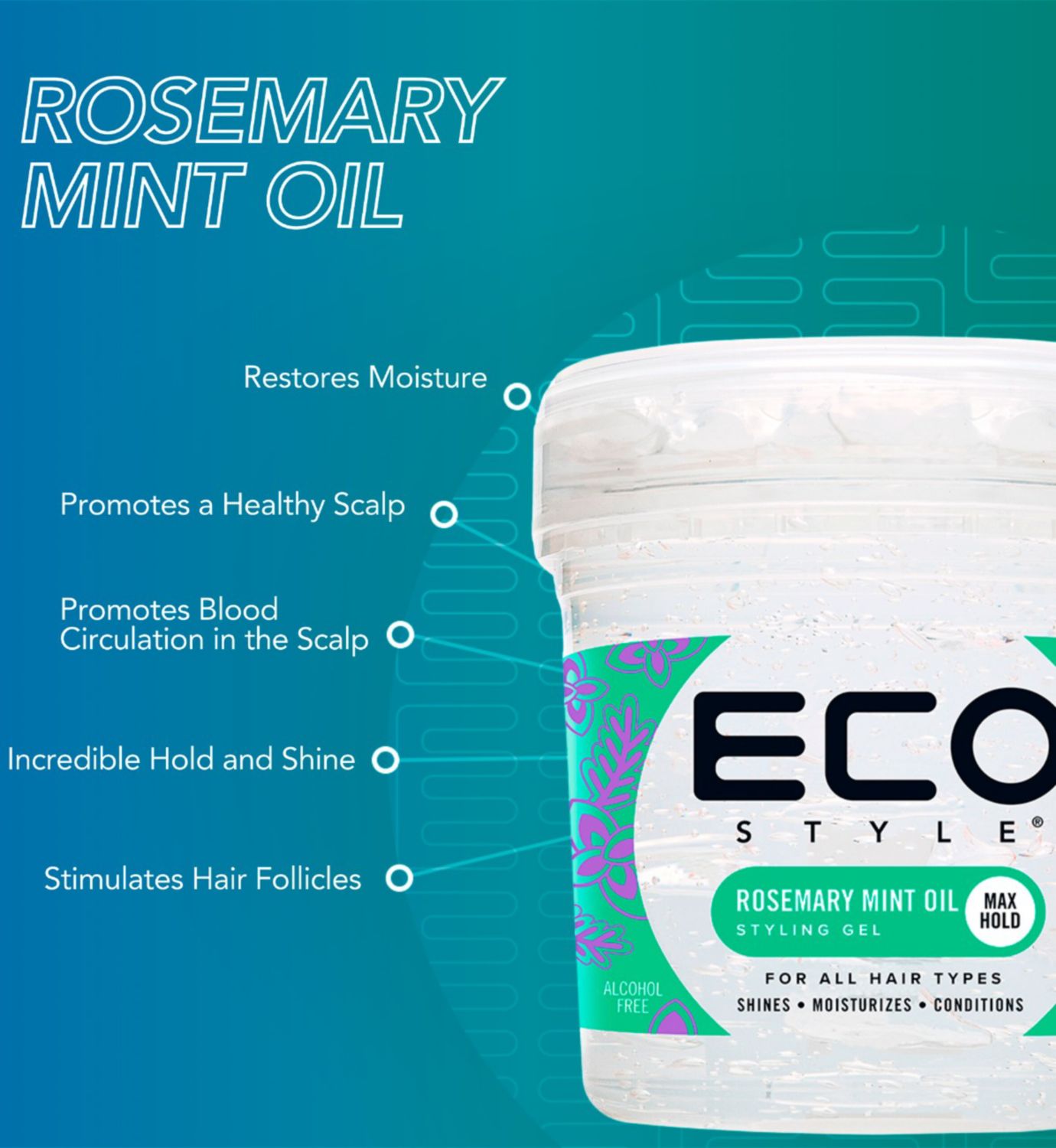 Eco Style rosemary mint styling gel 473ml (British brand)