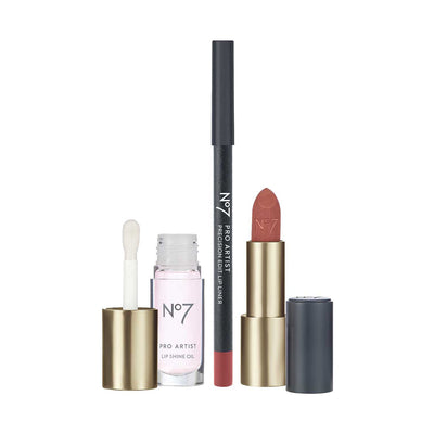 Boots No7 Pro Artist Rose Couture Lip Kit 3 Piece Makeup Bundle- Buy online at McGrocer