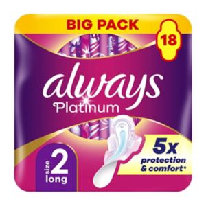 فوط صحية Boots Always Platinum طويلة مقاس 2 بأجنحة 18 قطعة - اشترِ عبر الإنترنت من McGrocer