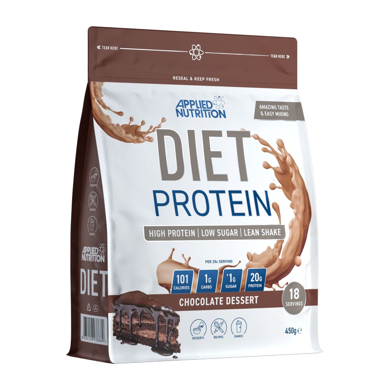 Applied Nutrition diet protein powder chocolate dessert 450g - British product