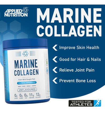 Boots Applied Nutrition Marine Kollagen Pulver Naturell Kosttilskudd 300 g - Kjøp online hos McGrocer