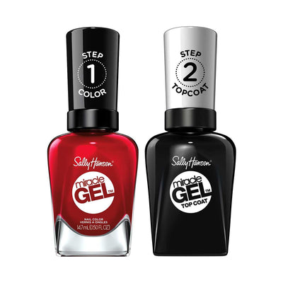 Boots Sally Hansen Miracle Gel Nail Polish and Top Coat Duo - Rhapsody Red- Buy online at McGrocer