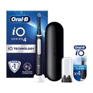 Boots Oral-B iO4 Electric Toothbrush Black with 4 Replacement Heads- Buy online at McGrocer