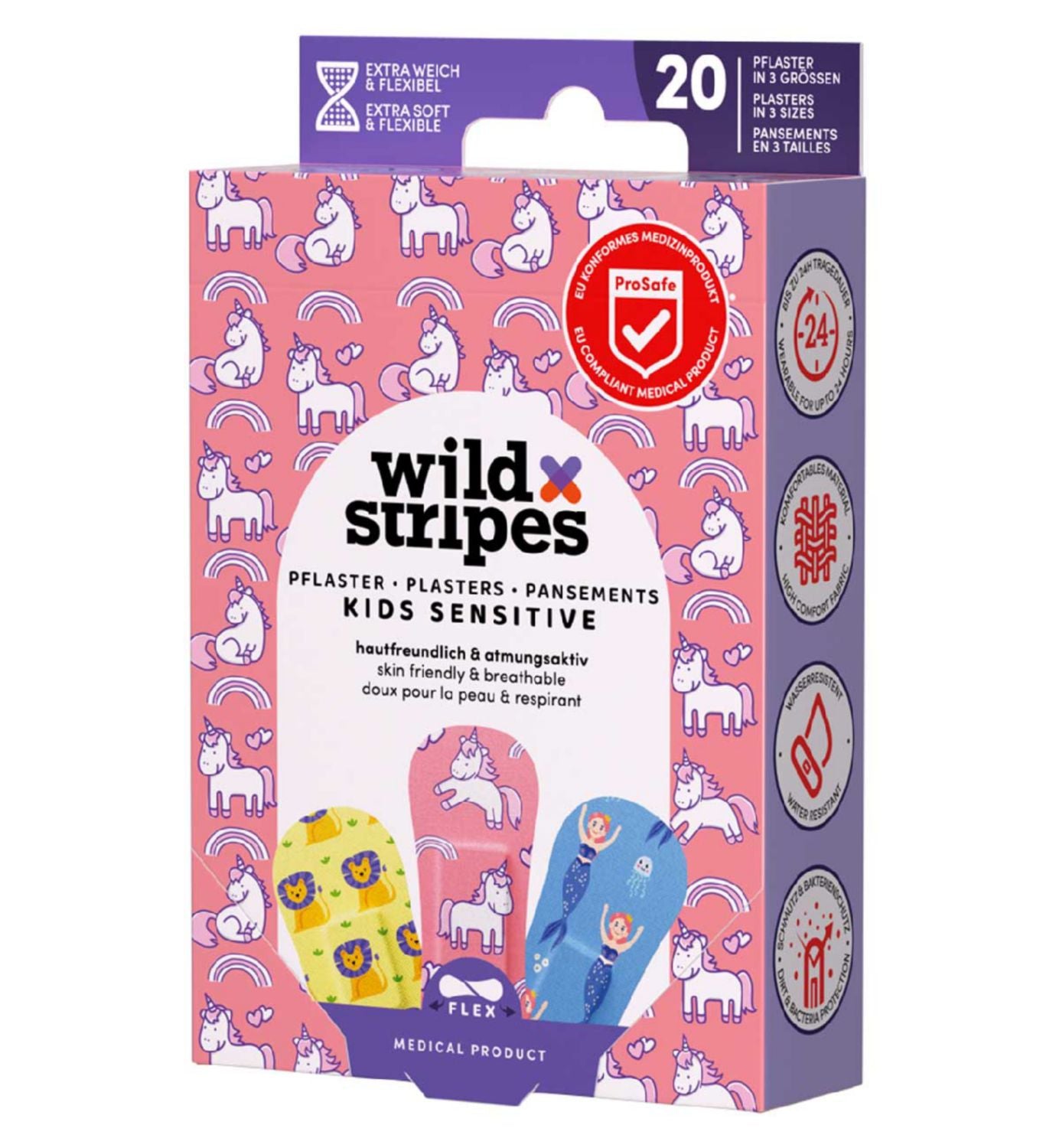 Wild Stripes Kids Fantasy Plasters 20s (British brand)