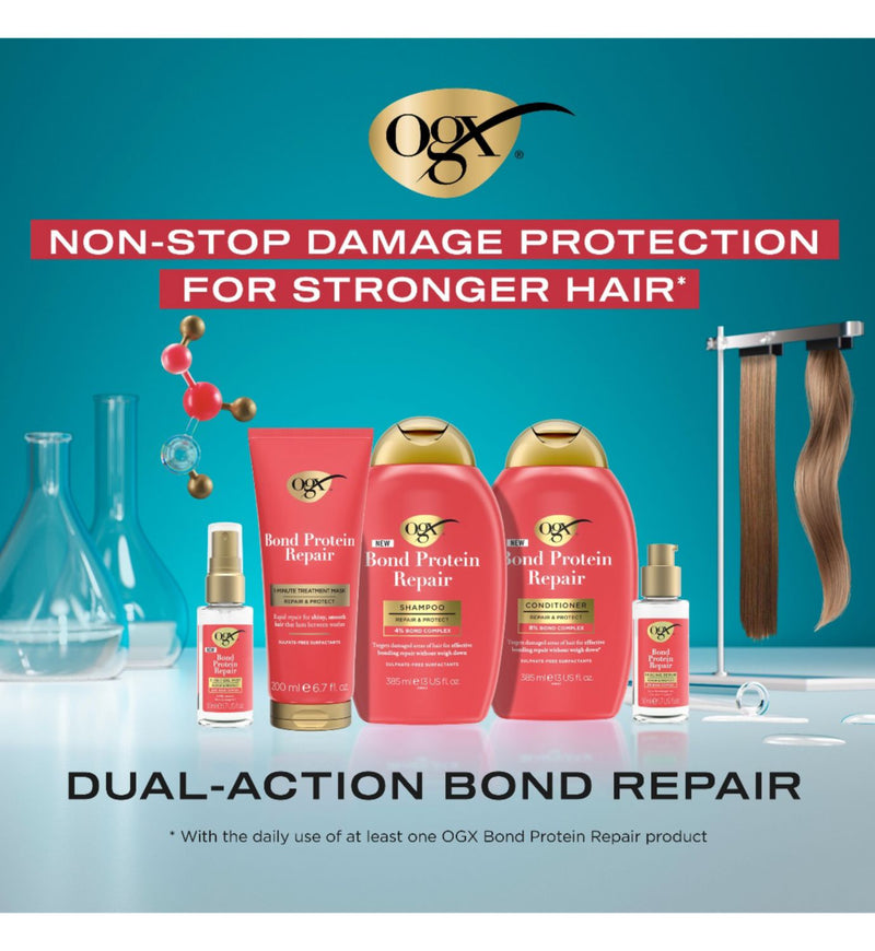 OGX Bond Protein Repair Lightweight Conditioner 385ml, imported from the UK