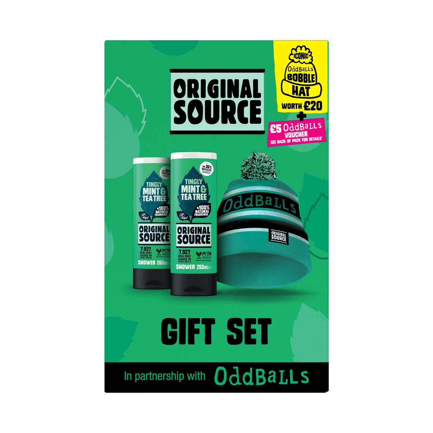 Original Source Oddballs gift set with bobble hat, UK version
