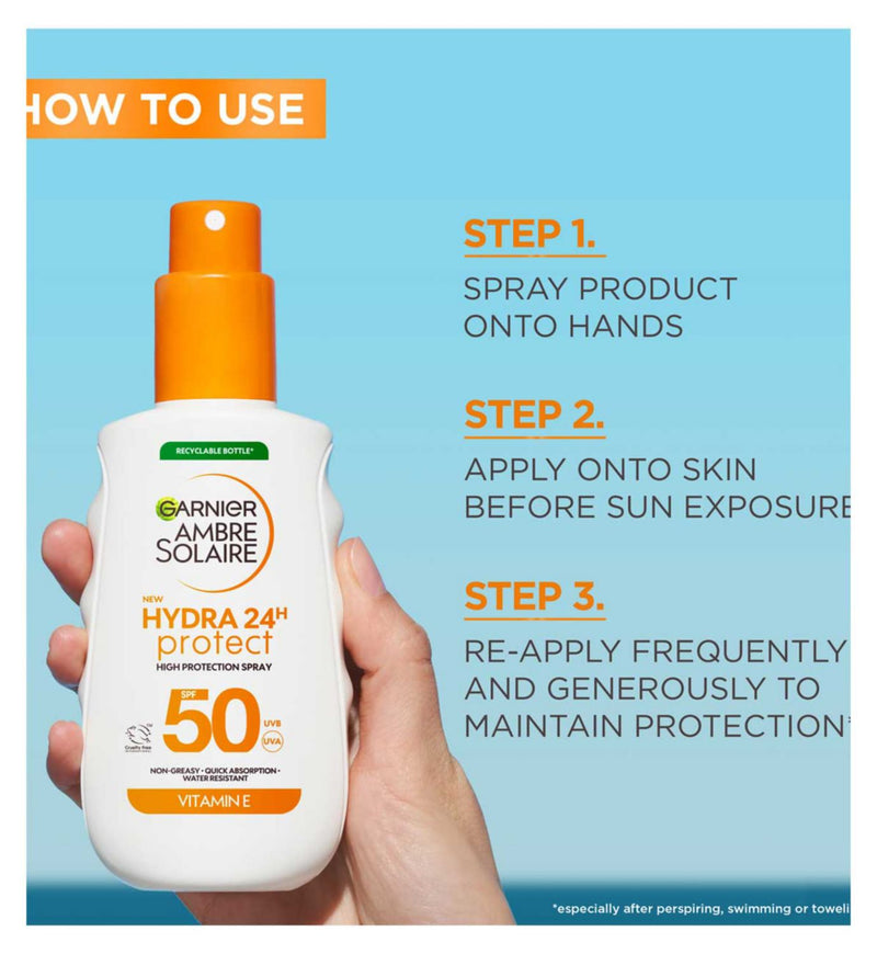 Garnier Ambre Solaire SPF50 sun cream spray 150ml, UK version