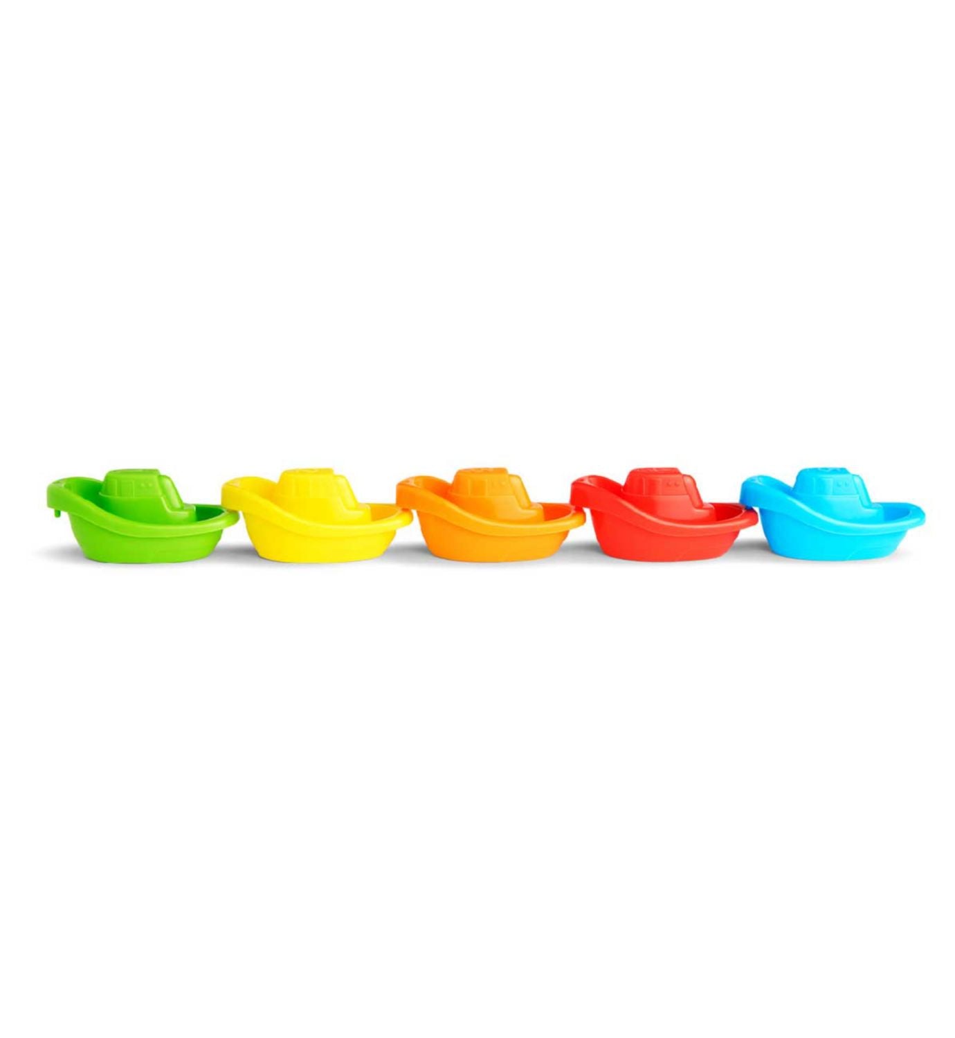 Munchkin Boats 5 colourful floating bath toys set, UK version