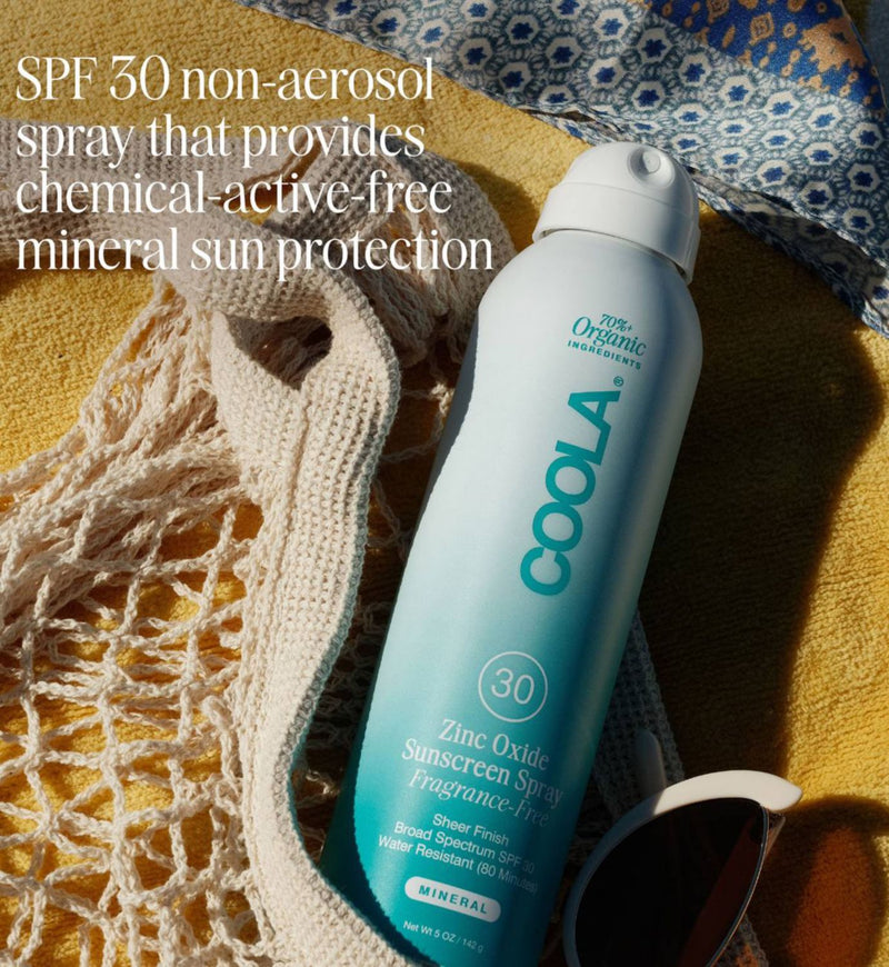 Coola mineral sunscreen spray SPF30 unscented 148ml, imported from the UK