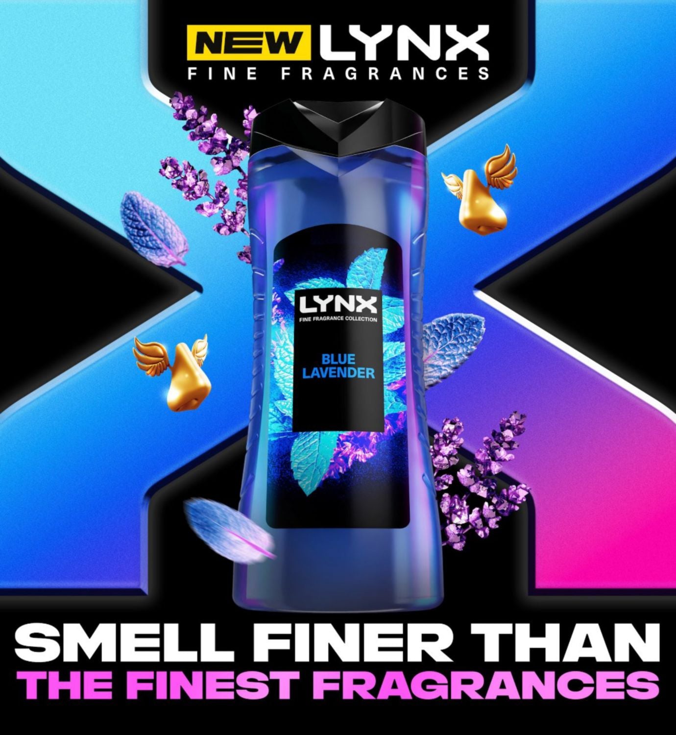 Lynx Blue Lavender Premium Body Wash 400ml, UK version