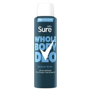 Sure Men Ocean Rush Whole Body Deodorant Spray 150ml (British brand)
