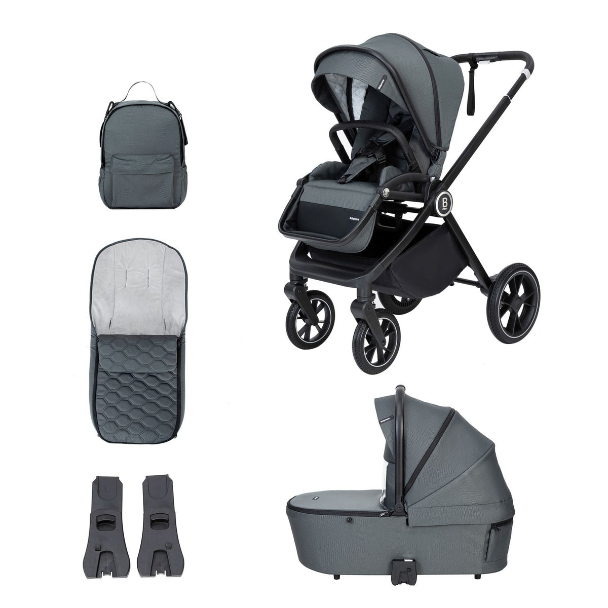 Babymore Kai Pram Pushchair Forest Grey, British product