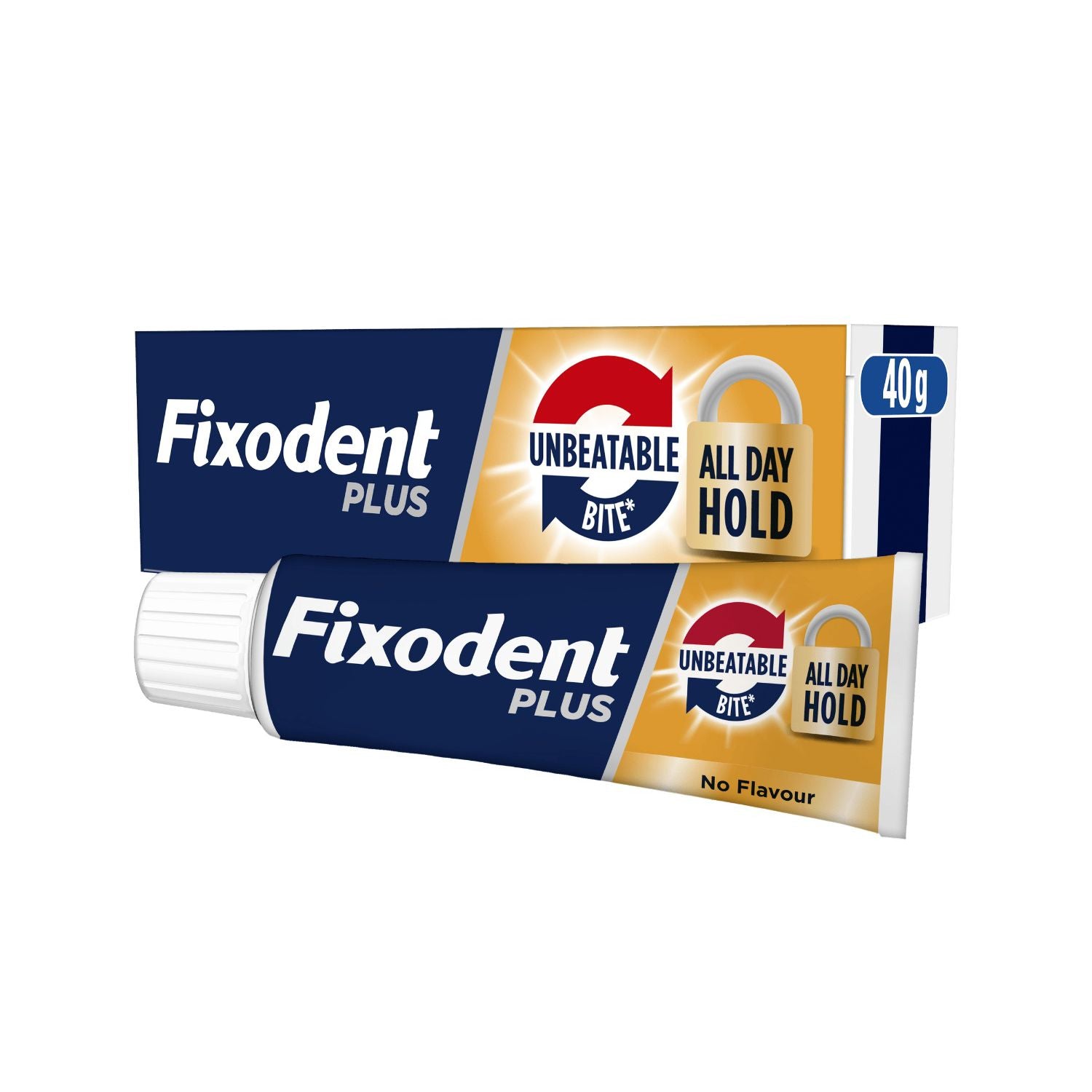 Fixodent denture adhesive flavour free 40g, UK version